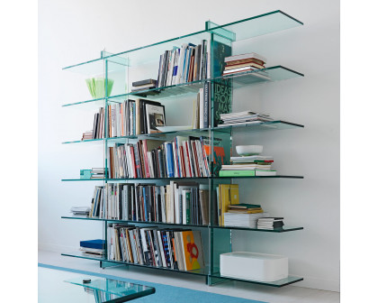 FontanaArte - Teso Bookcase in Transparent, Glass/Metal