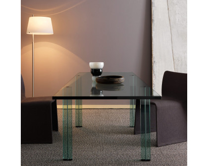 FontanaArte - Teso Coffee Table in Transparent, Glass/Metal