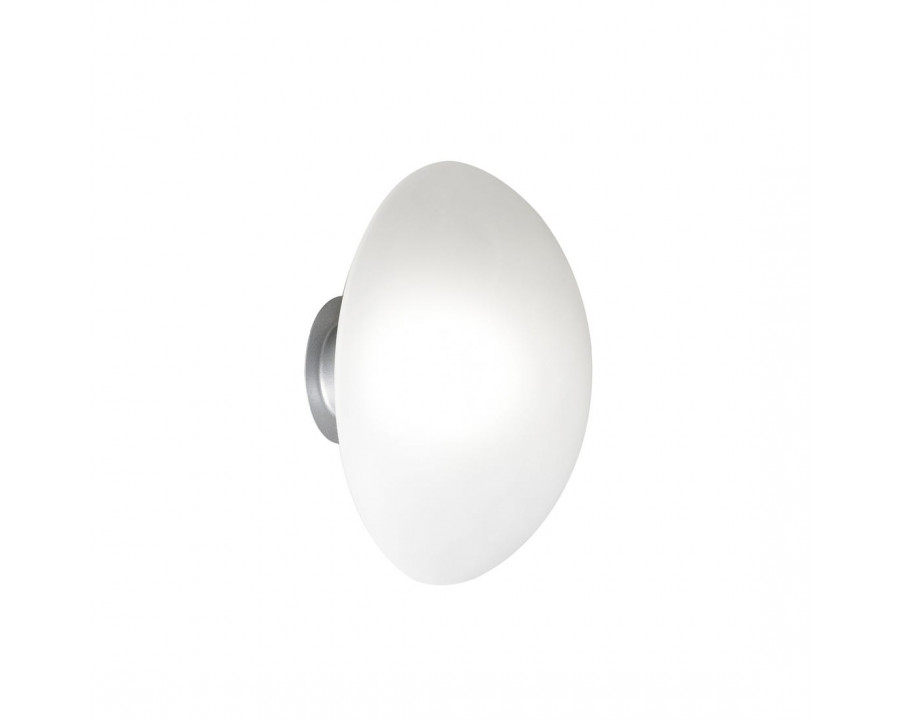 FontanaArte - Sillabone Large Wall/Ceiling Lamp in White, Glass/Galvanized Metal