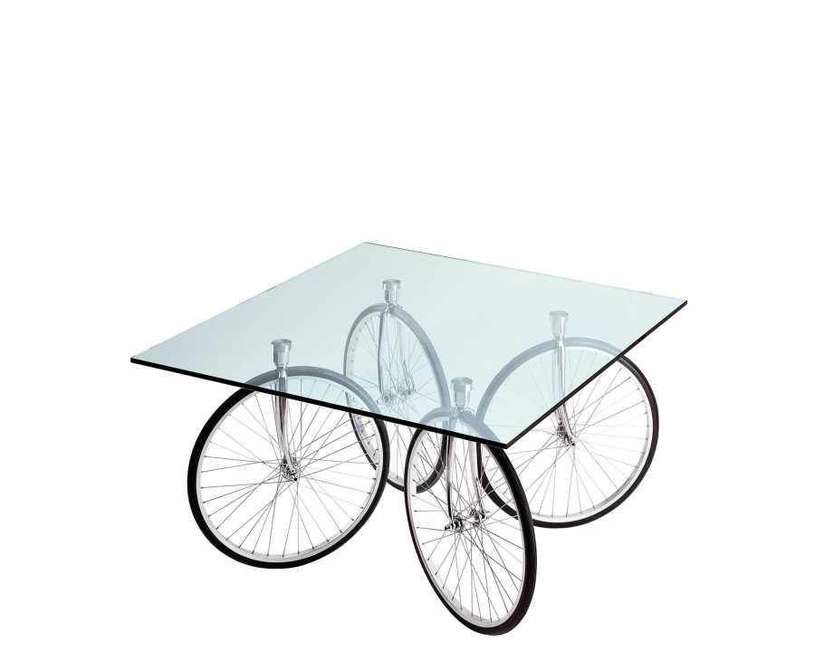 FontanaArte - Tour Coffee Table in Transparent/Chrome, Glass/Metal