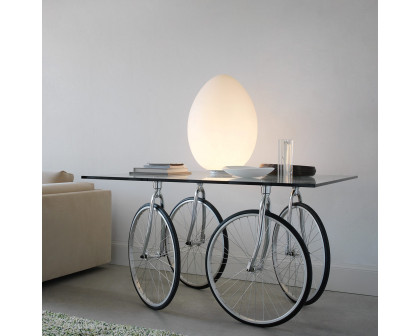 FontanaArte - Tour Coffee Table in Transparent/Chrome, Glass/Metal