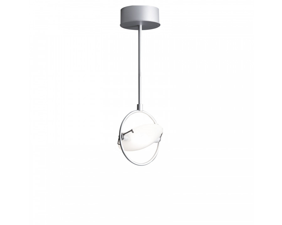 FontanaArte Nobi Medium Suspension Lamp - Satined Nickel-Plated, Glass/Metal