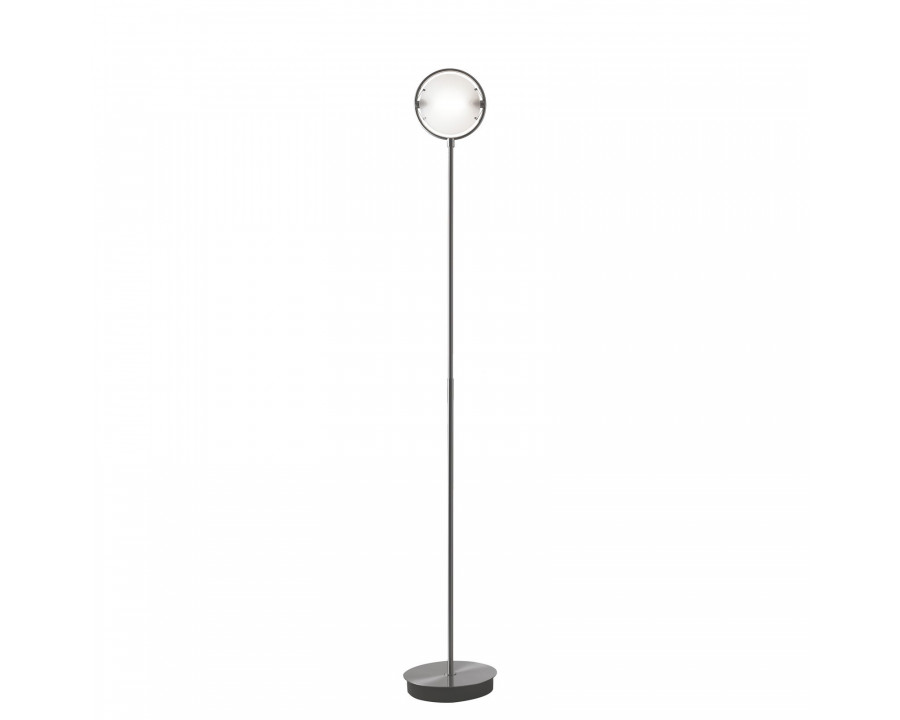 FontanaArte Nobi Medium Floor Lamp - Satin Nickel/Brushed, Glass/Metal