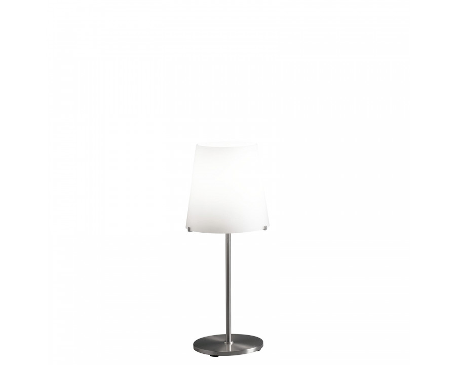 FontanaArte 3247TA Small Table Lamp - Satined Nickel-Plated/White, Glass/Metal