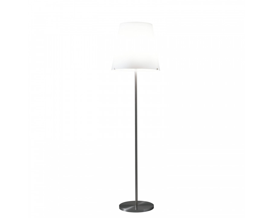 FontanaArte 3247 Medium Floor Lamp - Satined Nickel-Plated/White, Glass/Metal