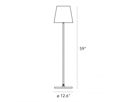 FontanaArte 3247 Medium Floor Lamp - Satined Nickel-Plated/White, Glass/Metal