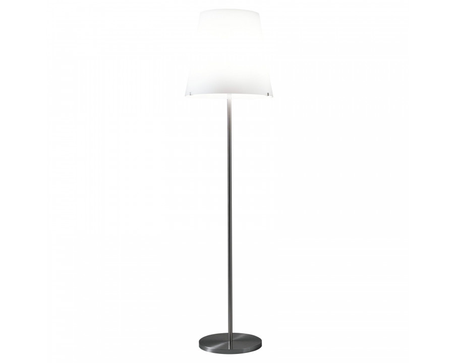 FontanaArte 3247 Large Floor Lamp - Satined Nickel-Plated/White, Glass/Metal