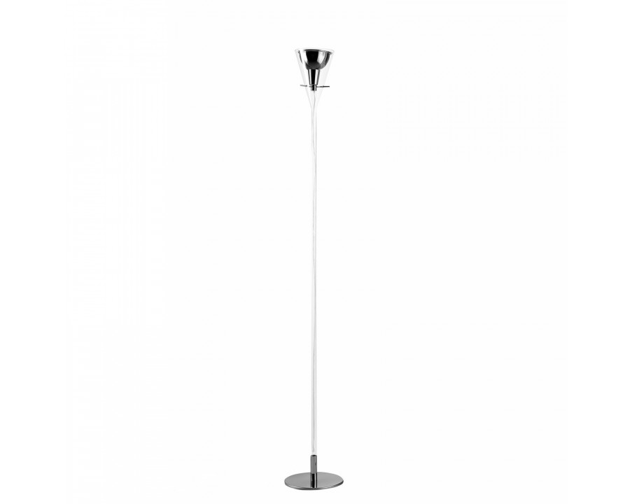 FontanaArte Flute Medium Floor Lamp - Transparent/Chrome, Glass/Metal