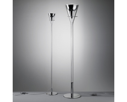 FontanaArte Flute Medium Floor Lamp - Transparent/Chrome, Glass/Metal