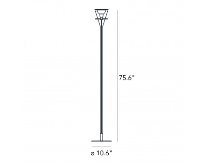 FontanaArte Flute Medium Floor Lamp - Transparent/Chrome, Glass/Metal