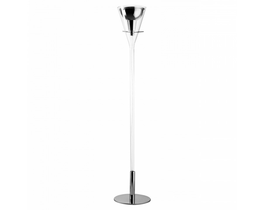 FontanaArte Flute Large Floor Lamp - Transparent/Chrome, Glass/Metal