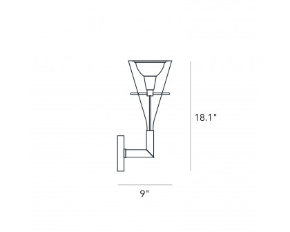 FontanaArte - Flute Medium Wall Lamp in Transparent/Chrome, Glass/Metal