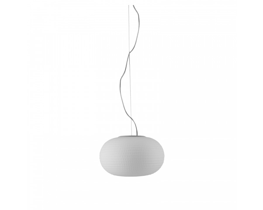 FontanaArte - Bianca Medium Suspension Lamp in White, Glass/Metal