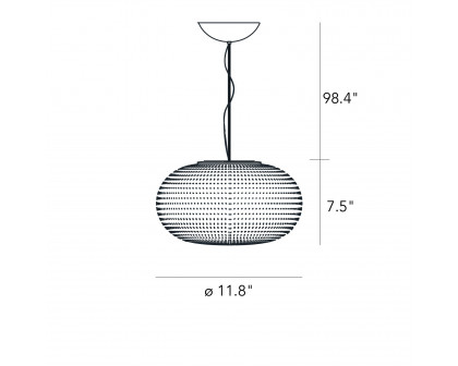 FontanaArte - Bianca Medium Suspension Lamp in White, Glass/Metal