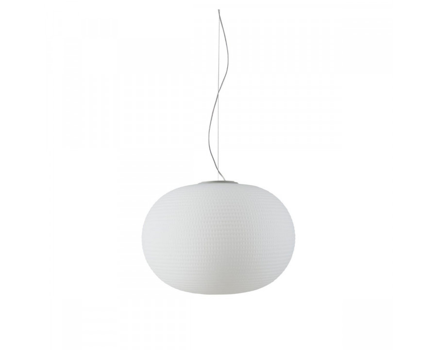 FontanaArte - Bianca Large Suspension Lamp in White, Glass/Metal