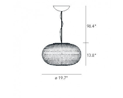 FontanaArte - Bianca Large Suspension Lamp in White, Glass/Metal