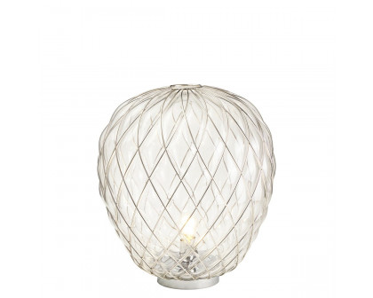 FontanaArte Pinecone Large Table Lamp - Transparent/Chrome, Glass/Galvanized Metal