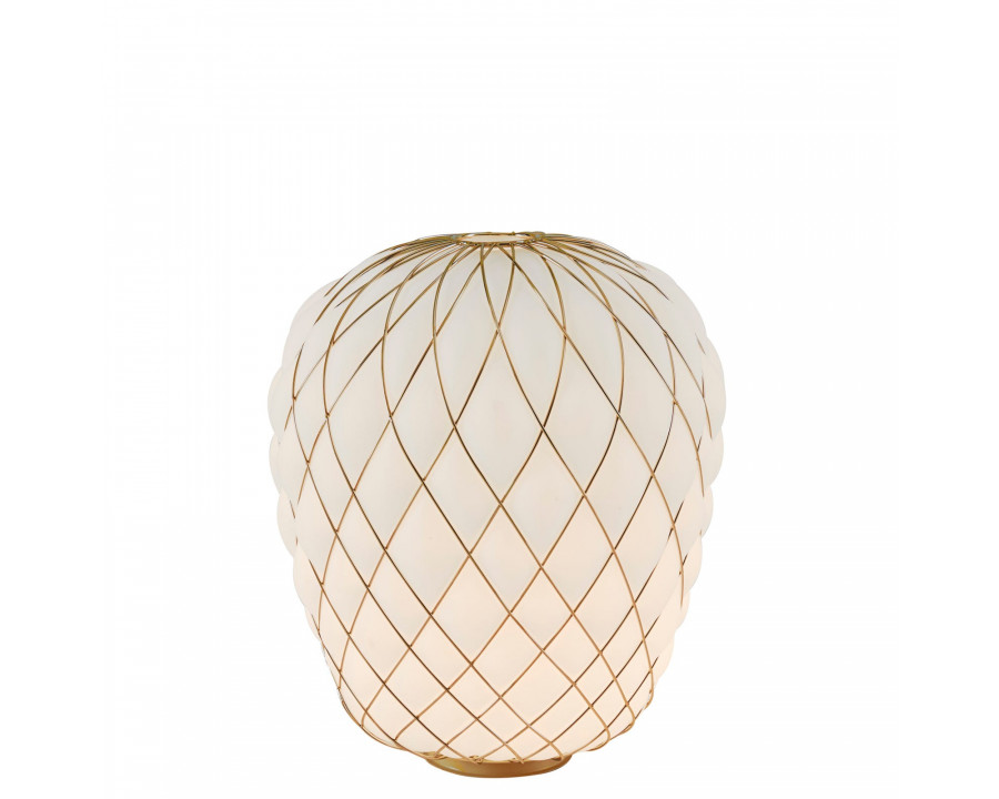 FontanaArte Pinecone Large Table Lamp - White/Gold, Glass/Galvanized Metal