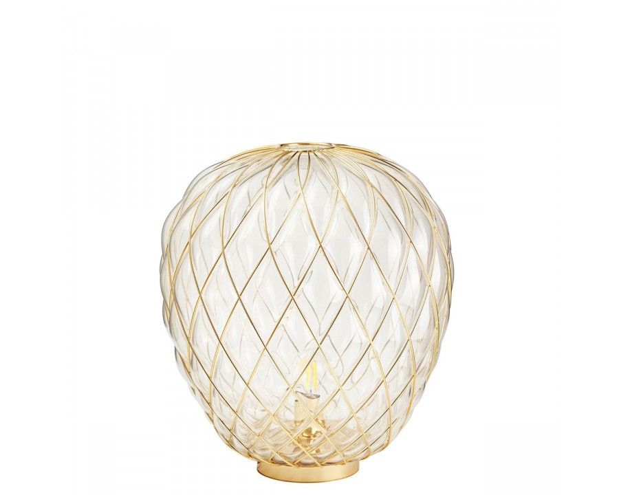 FontanaArte Pinecone Large Table Lamp - Transparent/Gold, Glass/Galvanized Metal