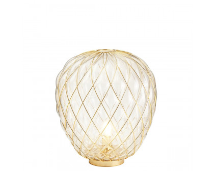 FontanaArte Pinecone Large Table Lamp - Transparent/Gold, Glass/Galvanized Metal