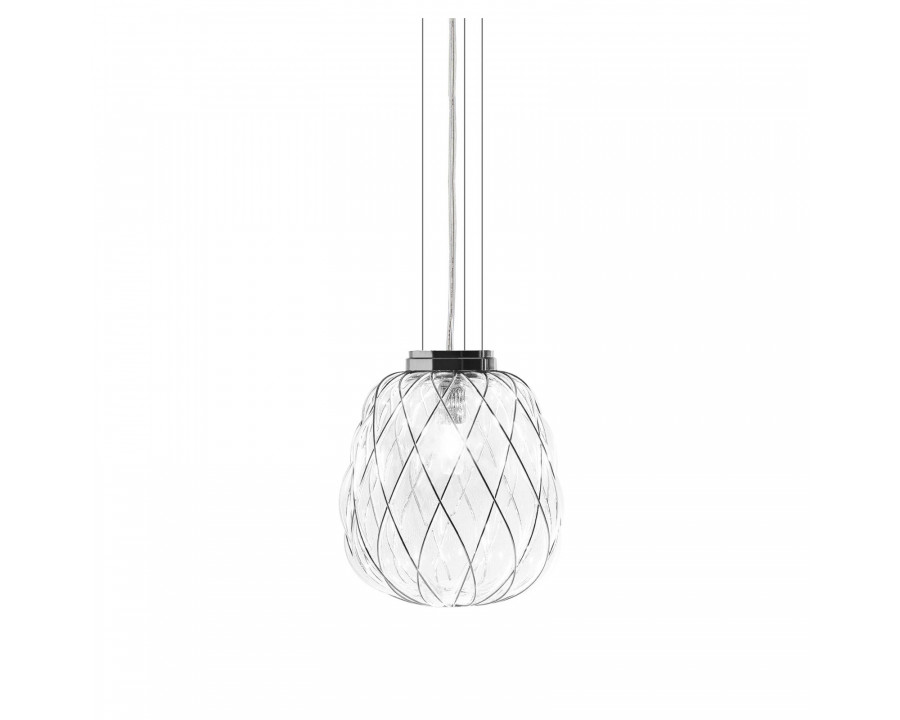 FontanaArte Pinecone Medium Suspension Lamp - Transparent/Chrome, Glass/Galvanized Metal