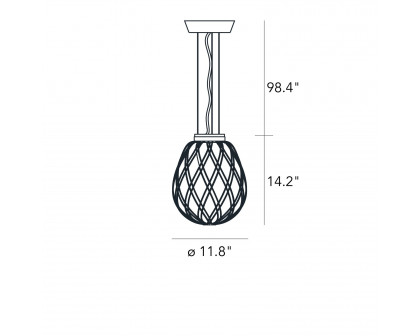 FontanaArte Pinecone Medium Suspension Lamp - Transparent/Chrome, Glass/Galvanized Metal