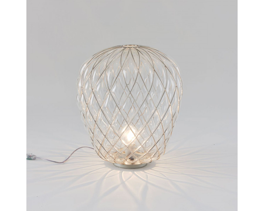 FontanaArte Pinecone Medium Table Lamp - Transparent/Chrome, Glass/Galvanized Metal