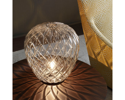 FontanaArte Pinecone Medium Table Lamp - Transparent/Chrome, Glass/Galvanized Metal