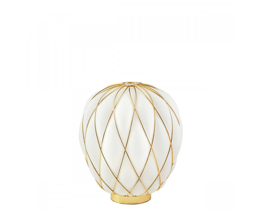 FontanaArte Pinecone Medium Table Lamp - White/Gold, Glass/Galvanized Metal