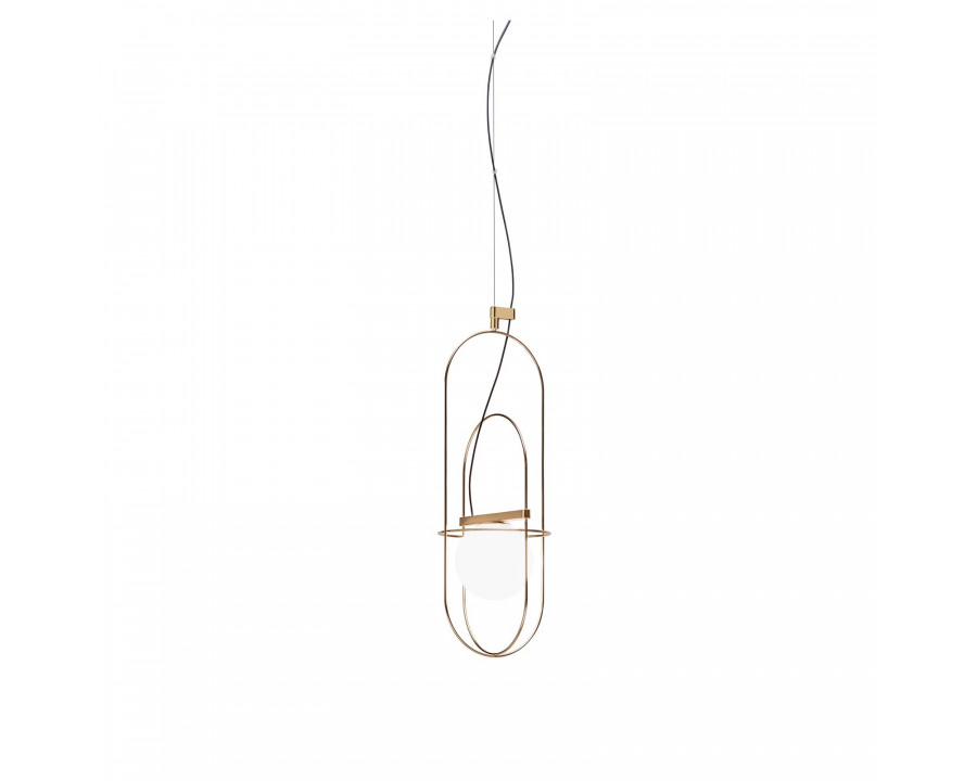 FontanaArte Setareh Small One Diffuser Suspension Lamp - Glossy Gold/White