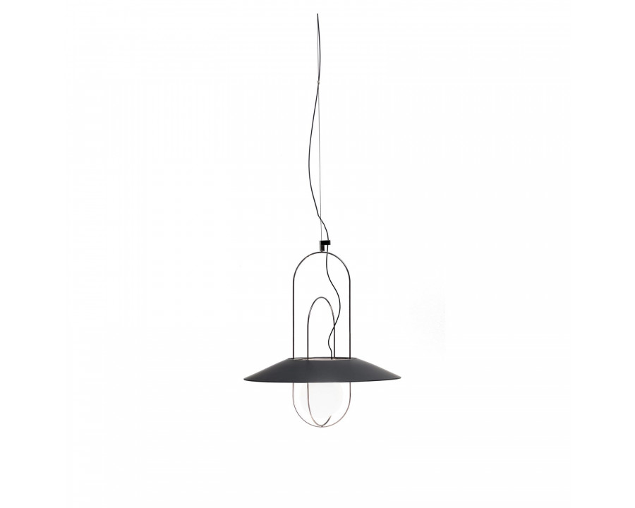 FontanaArte Setareh Small Suspension Lamp - Glossy Black/Black, Glass/Galvanized Metal