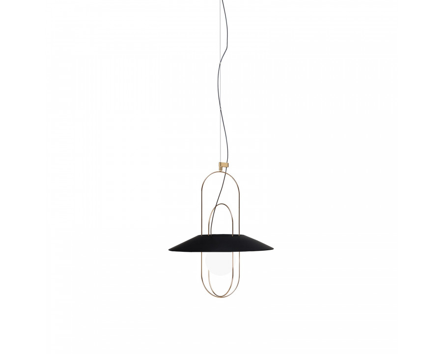 FontanaArte Setareh Small Suspension Lamp - Glossy Gold/Black, Glass/Galvanized Metal