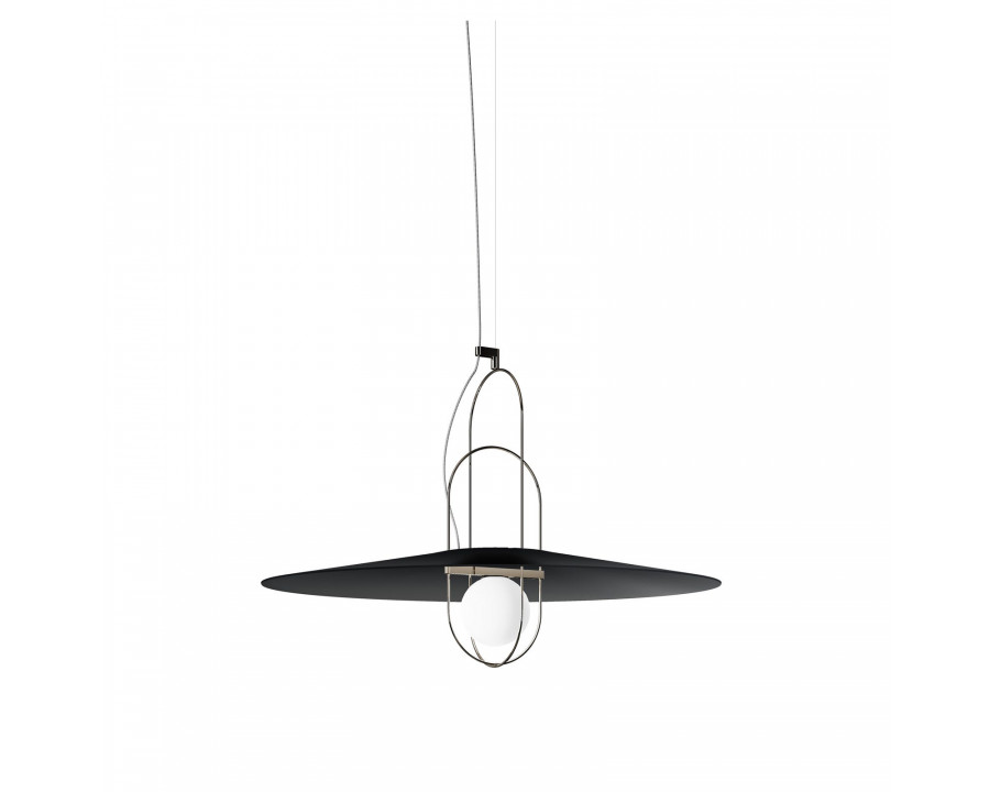 FontanaArte Setareh Large Spherical Diffuser Suspension Lamp - Glossy Black/Black