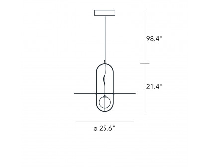 FontanaArte Setareh Medium Straight Diffuser Suspension Lamp - Glossy Black/White