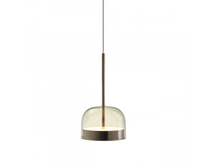 FontanaArte Equatore Small Suspension Lamp - Glossy Black, Glass/Galvanized Metal