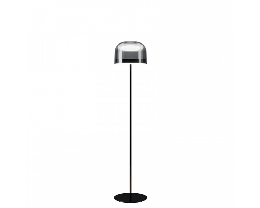 FontanaArte Equatore Small Floor Lamp - Glossy Black, Glass/Galvanized Metal