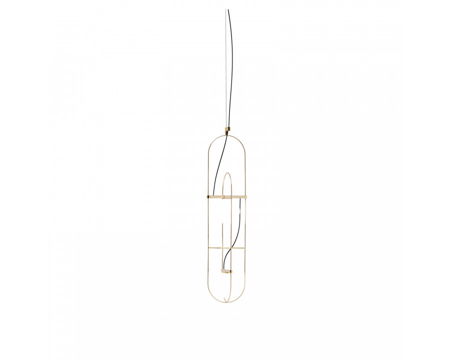 FontanaArte Setareh Medium Two Diffuser Suspension Lamp - Glossy Gold/White