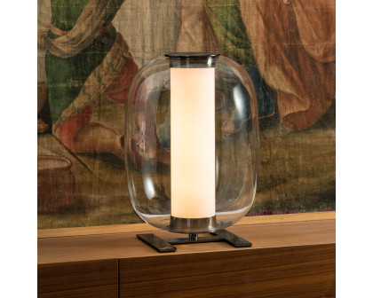 FontanaArte Meridiano Table Lamp - Black/Transparent, Glass/Galvanized Metal