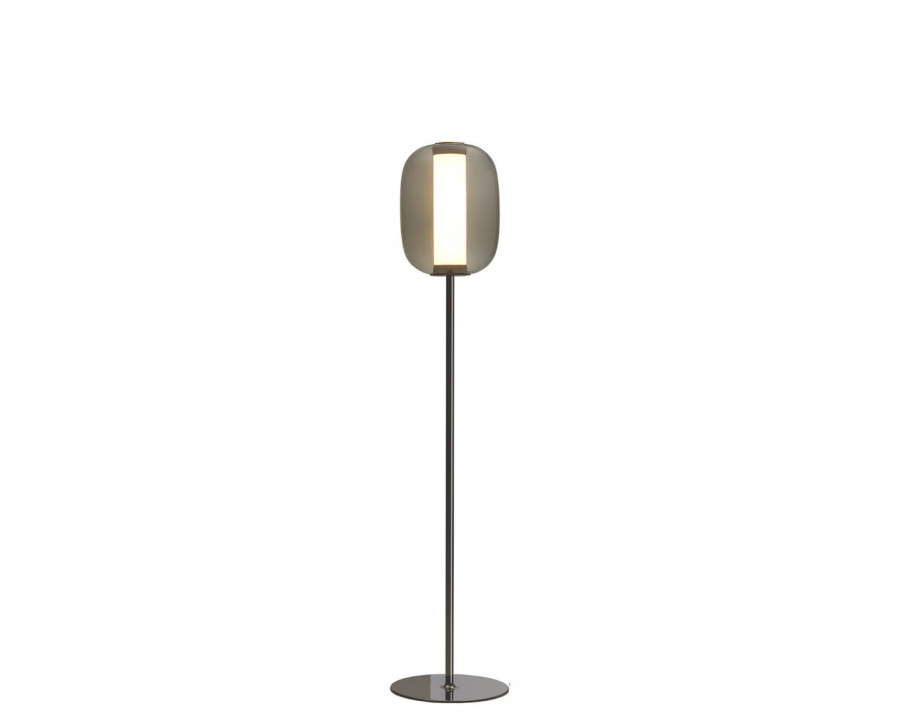 FontanaArte Meridiano Medium Floor Lamp - Black/Smokey, Glass/Galvanized Metal