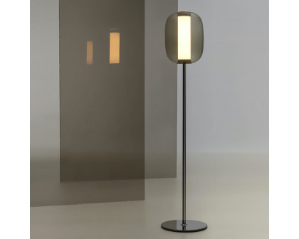 FontanaArte Meridiano Medium Floor Lamp - Transparent, Glass/Galvanized Metal