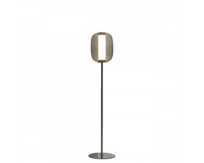 FontanaArte Meridiano Floor Lamp - Black/Gray Fume, Glass/Galvanized Metal