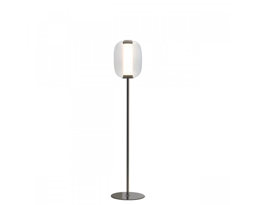 FontanaArte Meridiano Floor Lamp - Black/Transparent, Glass/Galvanized Metal