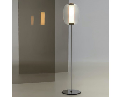 FontanaArte Meridiano Floor Lamp - Black/Transparent, Glass/Galvanized Metal