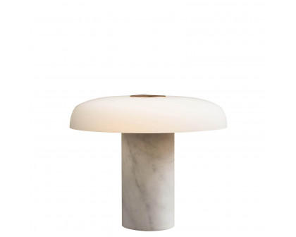 FontanaArte Tropico Media Table Lamp - White, Glass/Galvanized Metal/Marble