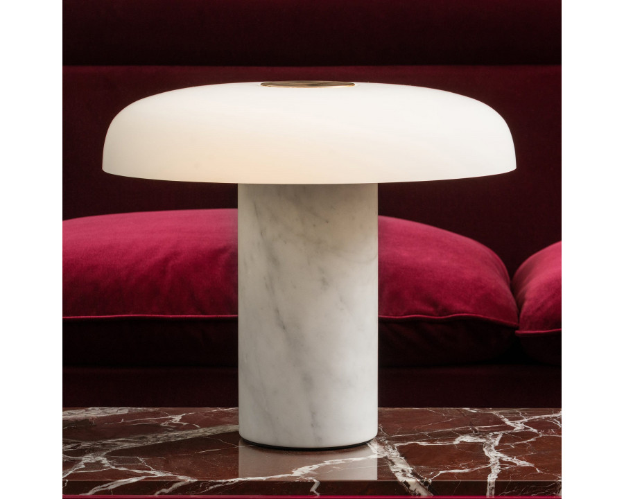 FontanaArte Tropico Grande Table Lamp - White, Glass/Galvanized Metal/Marble