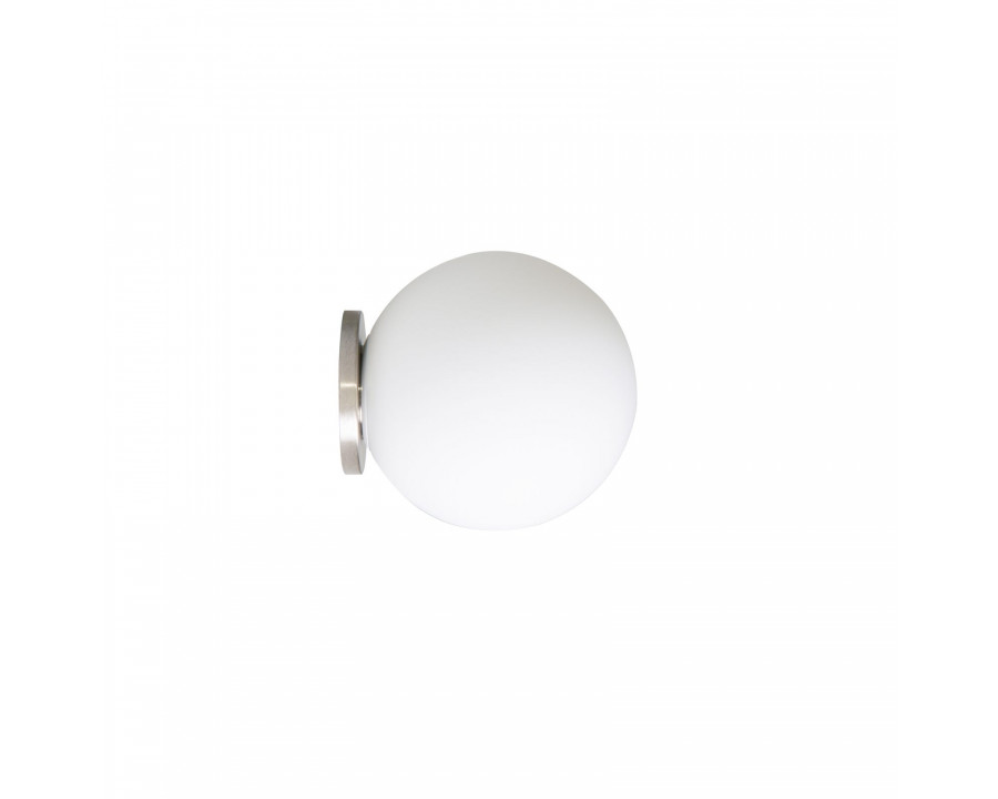 FontanaArte Pallina Wall/Ceiling Lamp - Satin Nickel/Brushed, Glass/Galvanized Metal