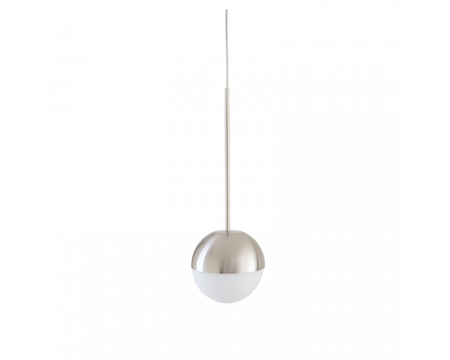 FontanaArte Pallina Suspension Lamp - Satin Nickel/Brushed, Glass/Galvanized Metal