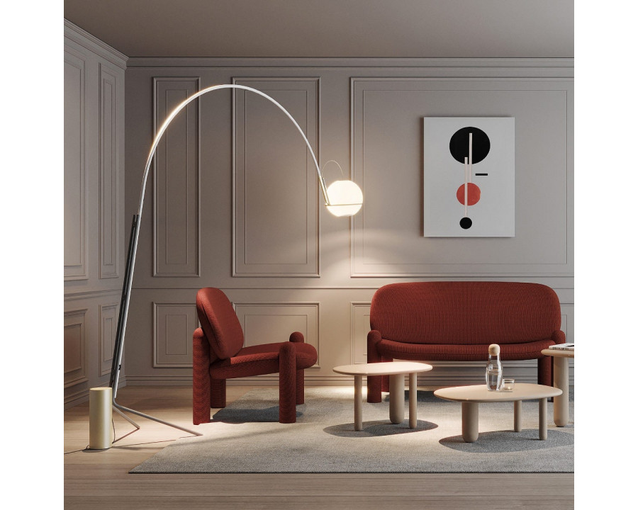 FontanaArte Alicanto Floor Lamp - Gold/White, Glass/Painted Metal