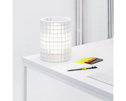 FontanaArte Matrix Medium Table Lamp - White, Glass/Galvanized Metal