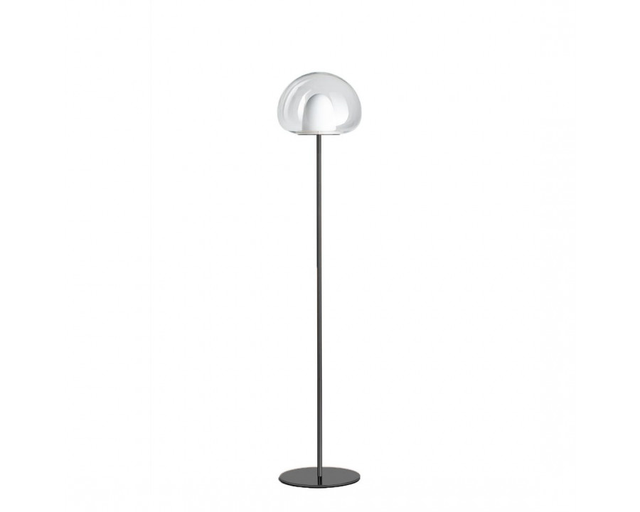 FontanaArte Thea Large Floor Lamp - Chrome Black/Fume, Glass/Galvanized Metal